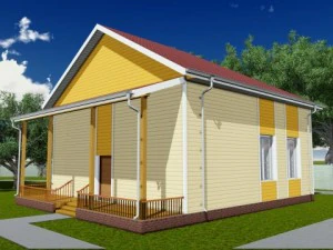 auto 200mm beams are finished with metal siding 3D Model