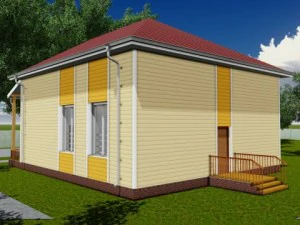 auto 200mm beams are finished with metal siding 3D Model