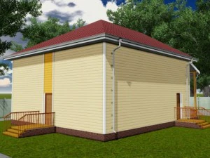 auto 200mm beams are finished with metal siding 3D Model