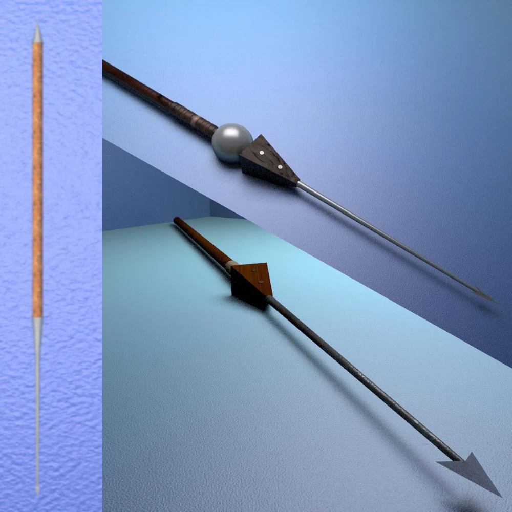 three pilums 3D Model .c4d .max .obj .3ds .fbx .stl .blend 