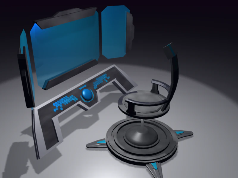 sci fi control panel 3D Model .c4d .max .obj .3ds .fbx .stl .blend 