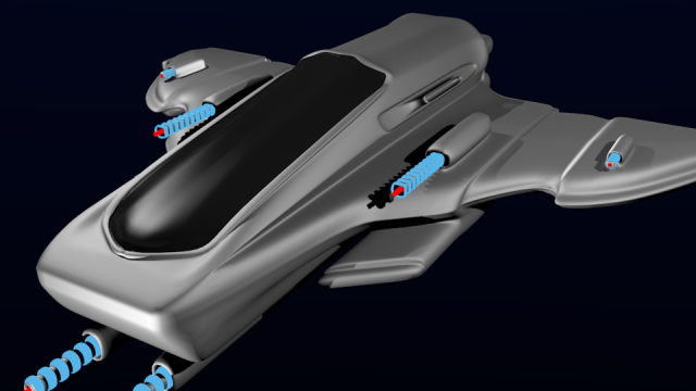 small fighter ship 3D Model .c4d .max .obj .3ds .fbx .stl .blend 