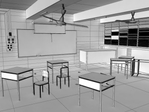abandoned classroom Model 3D