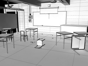 abandoned classroom Model 3D