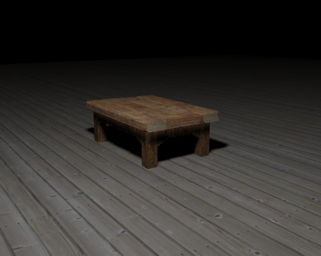 old wood table low poly 3D Model .c4d .max .obj .3ds .fbx .stl .blend 