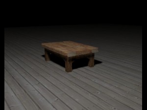 old wood table low poly Modelo 3D