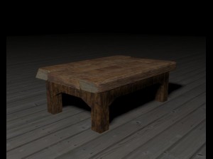old wood table low poly 3D Model