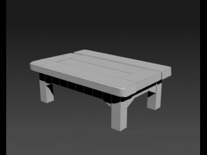 old wood table low poly 3D Model