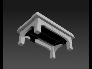 old wood table low poly 3D Model