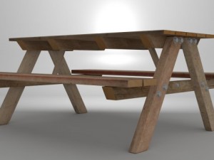 picnic bench modoobj 3D-Modell