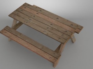 picnic bench modoobj Modello 3D