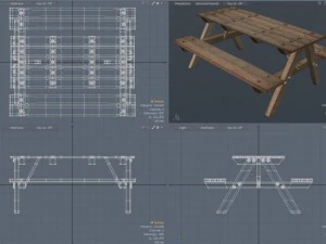 ピクニックベンチmodoobj 3Dモデル