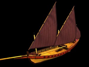age of sail arabic sail ship 3D Model