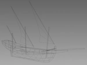 era da vela navio &agrave; vela &aacute;rabe Modelo 3D