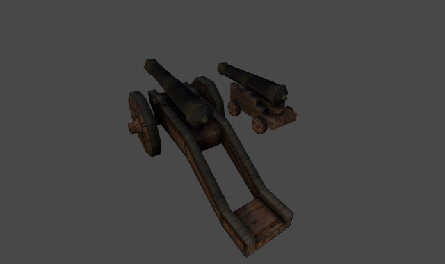 16th cannons 3D Модель .c4d .max .obj .3ds .fbx .stl .blend 