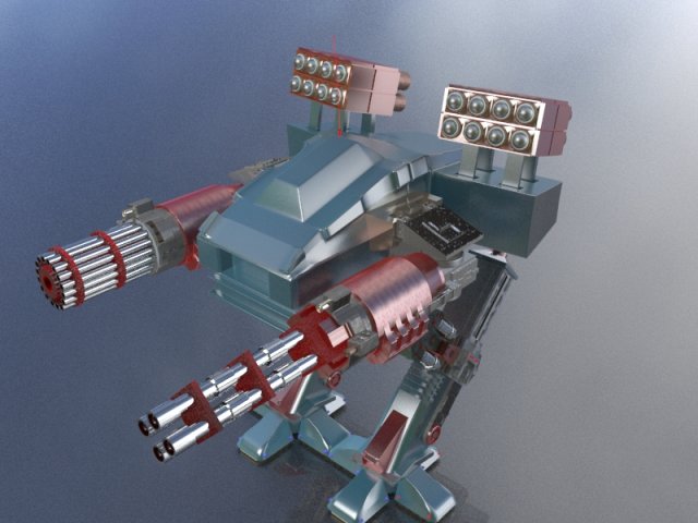 war heavy armed detailed robot 3D-Modell .c4d .max .obj .3ds .fbx .stl .blend 