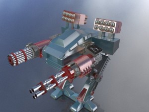 war heavy armed detailed robot Model 3D