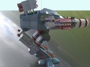 war heavy armed detailed robot 3D-Modell
