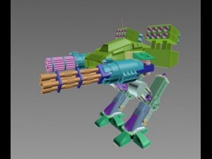 war heavy armed detailed robot 3D-Modell