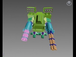 war heavy armed detailed robot 3D-Modell