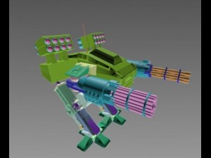 war heavy armed detailed robot 3D-Modell