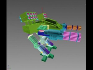 war heavy armed detailed robot 3D-Modell