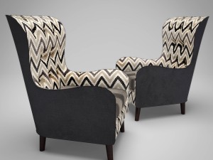 vintage fabric armchair Modelo 3D