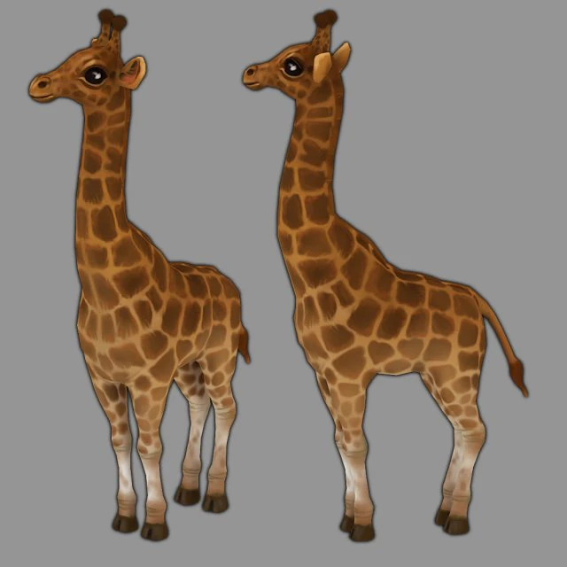 жирафа 3D Модель .c4d .max .obj .3ds .fbx .stl .blend 