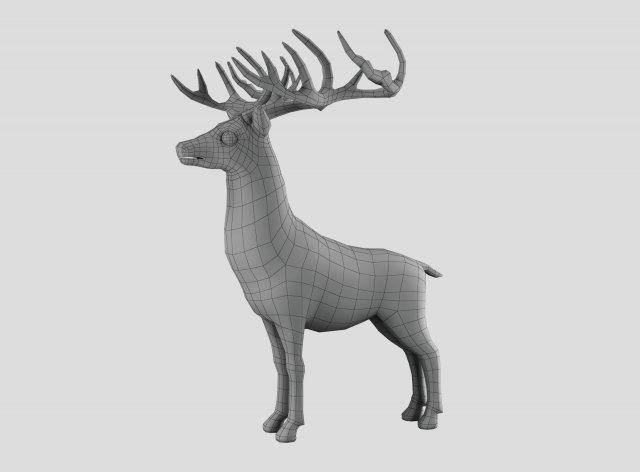 deer white 3Dモデル .c4d .max .obj .3ds .fbx .stl .blend 