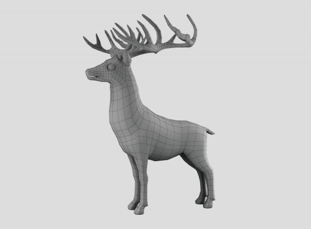 cerf blanc Modèle 3D .c4d .max .obj .3ds .fbx .stl .blend 