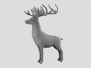 deer white Modèle 3D