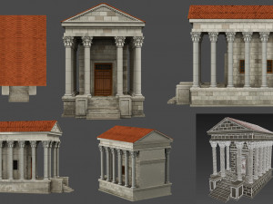 athens antique house low-poly 3D Model