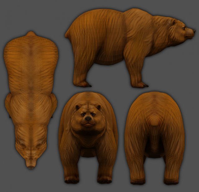 bear 3d low-poly 3D Model .c4d .max .obj .3ds .fbx .stl .blend 