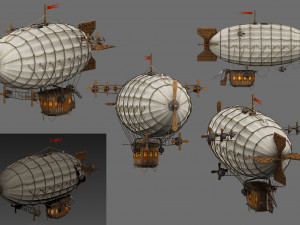 airship low-poly 3D 模型