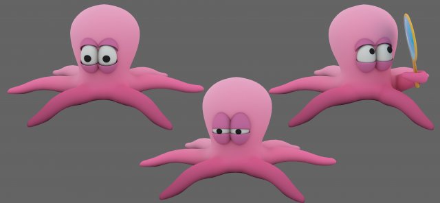 octopus low-poly Model 3D .c4d .max .obj .3ds .fbx .stl .blend 