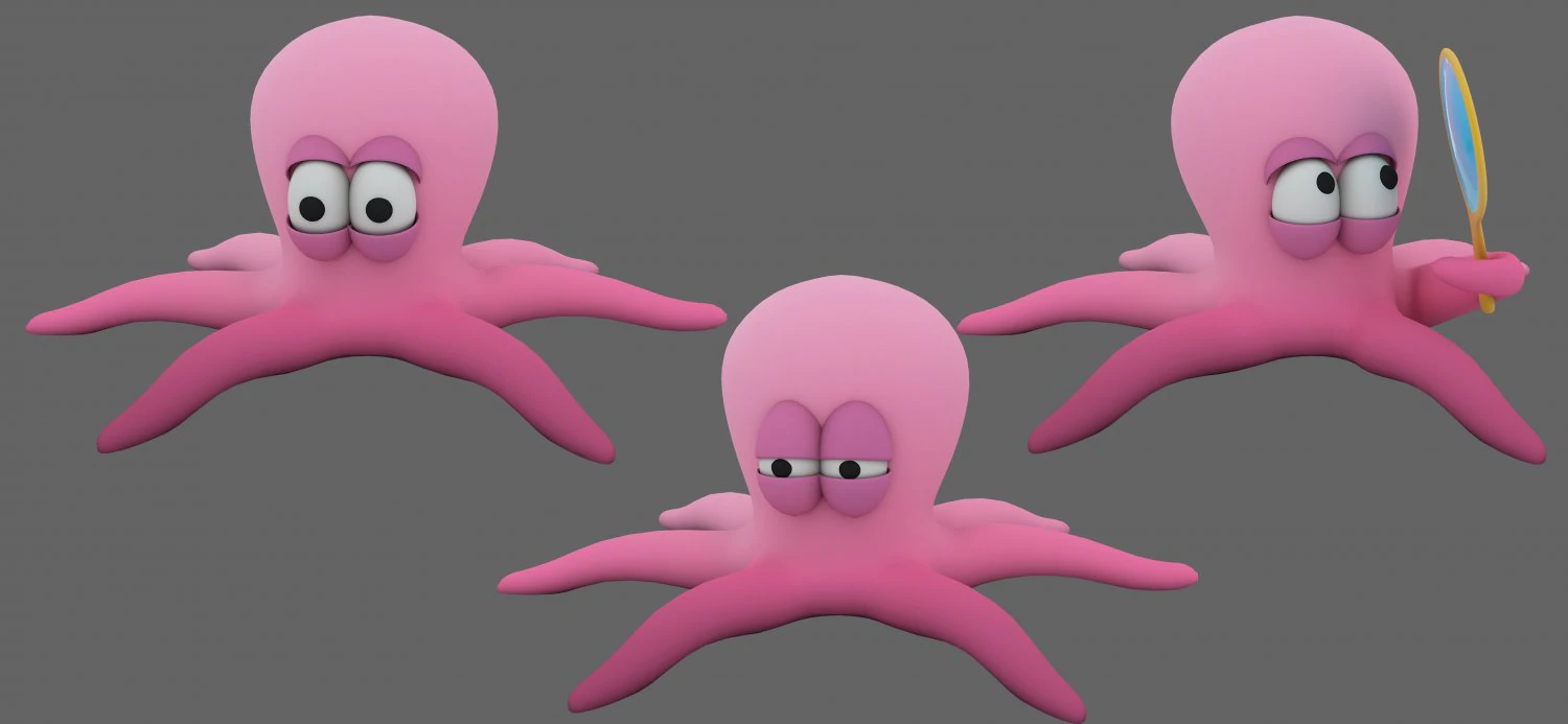 octopus low-poly 3D Model .c4d .max .obj .3ds .fbx .stl .blend 