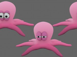 octopus cartoon 3D Model in Aquatic 3DExport