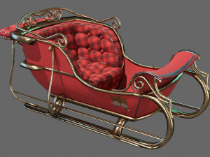 christmas sleigh low-poly Modelo 3D