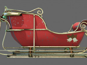 christmas sleigh low-poly Modelo 3D