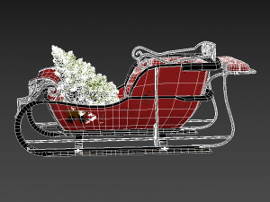 christmas sleigh low-poly Modelo 3D