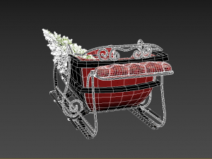 christmas sleigh low-poly Modelo 3D