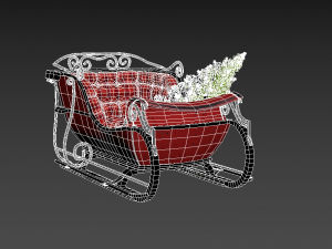 christmas sleigh low-poly Modelo 3D