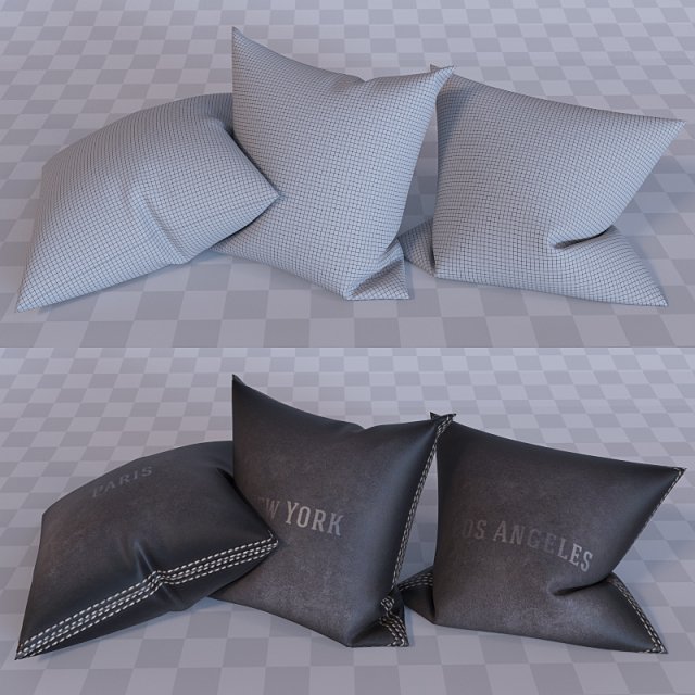pillows 3Dモデル .c4d .max .obj .3ds .fbx .stl .blend 