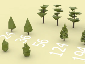 낮은 다각형 소나무 3D 모델