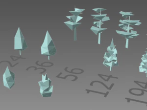 low polygon pine trees 3D Model
