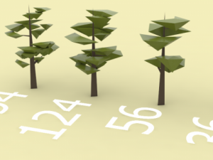 low polygon pine trees Modelo 3D