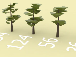 low polygon pine trees 3D Model