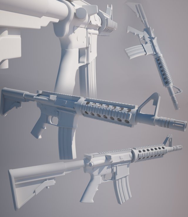 m4a1 cqb Modelo 3D .c4d .max .obj .3ds .fbx .stl .blend 