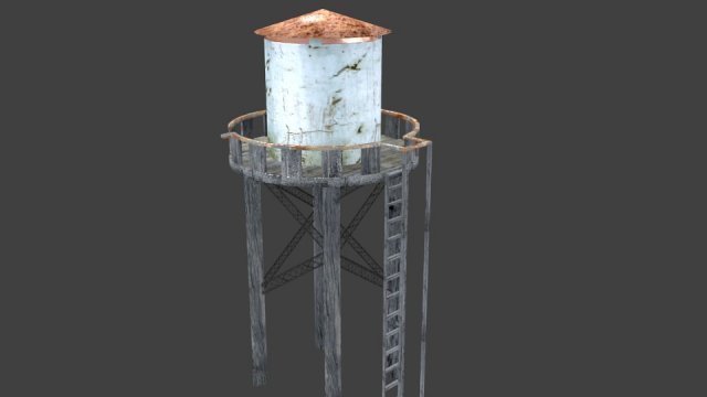 water tower daeobj 3D Model .c4d .max .obj .3ds .fbx .stl .blend 