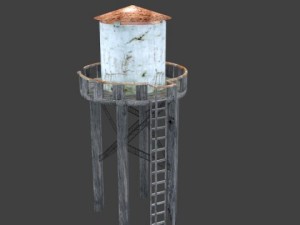 water tower daeobj 3D Model